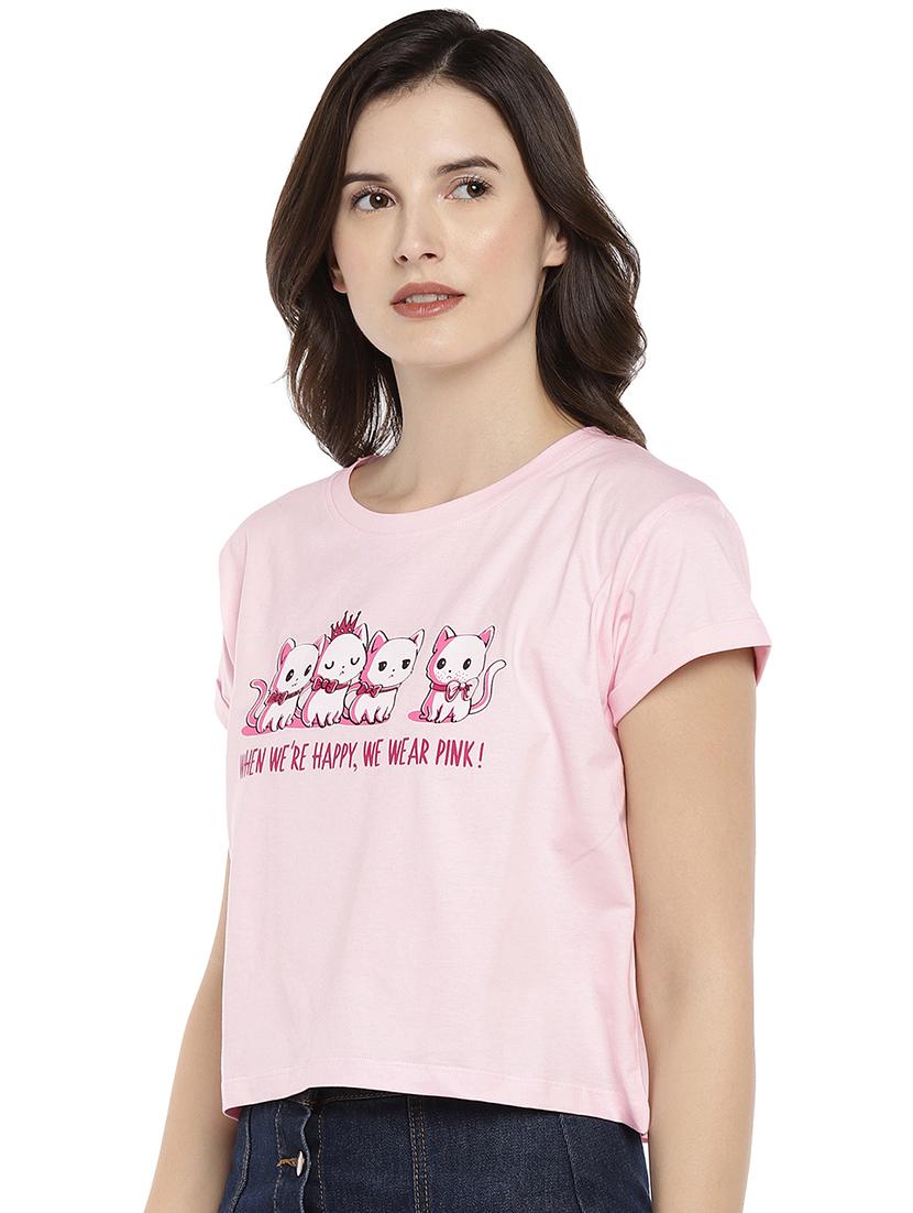 graphic print round neck tee - 16215323 - Zoom Image - 2