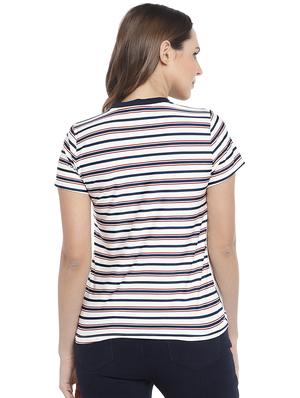 contrast crew striped tee - 16215388 - Standard Image - 3