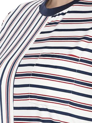 contrast crew striped tee - 16215388 - Standard Image - 5