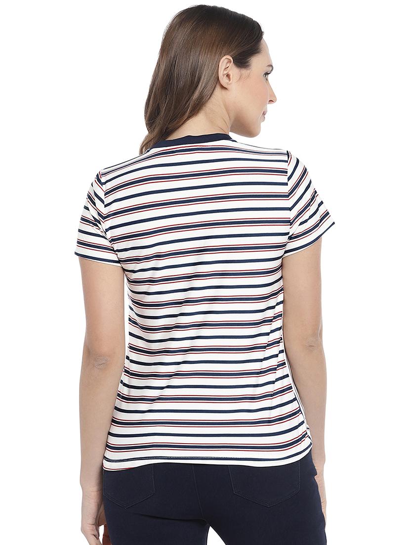 contrast crew striped tee - 16215388 - Zoom Image - 3