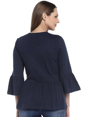 bell sleeved embroidered gathered top - 16215389 - Standard Image - 3