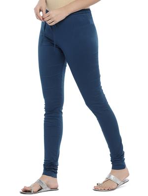 blue solid churidar - 16215397 - Standard Image - 2