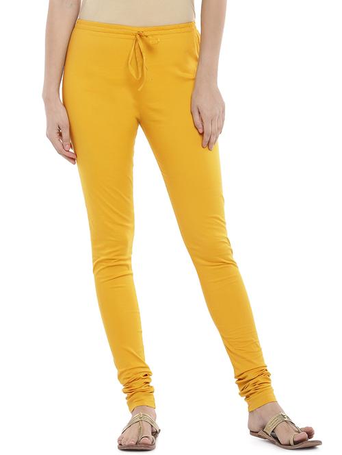 yellow solid churidar - 16215398 - Standard Image - 1