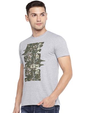 grey chest print t-shirt - 16215439 - Standard Image - 2