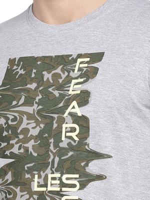 grey chest print t-shirt - 16215439 - Standard Image - 5