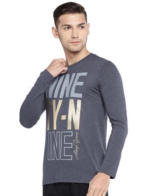 blue typographic front print t-shirt - 16215480 - Standard Image - 2