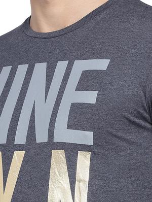 blue typographic front print t-shirt - 16215480 - Standard Image - 5