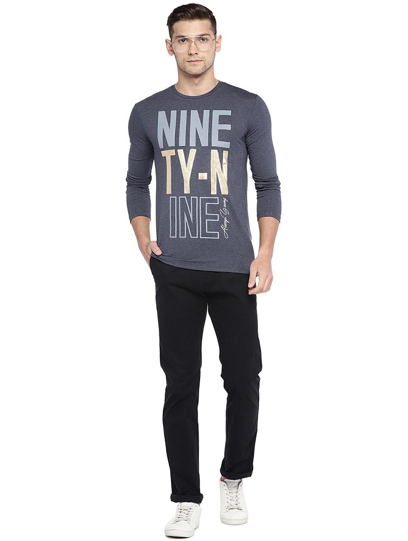blue typographic front print t-shirt - 16215480 - Zoom Image - 4