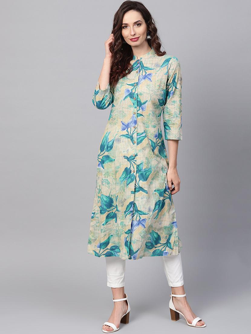 Floral a-line kurta - 16215869 - Zoom Image - 1
