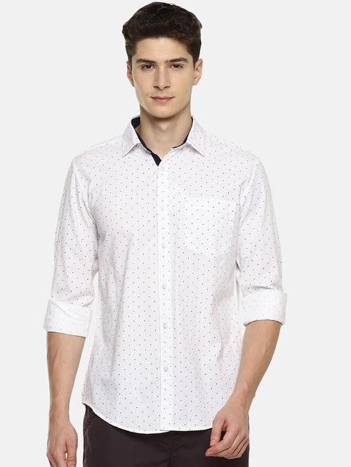 white polka dots casual shirt - 16216185 - Standard Image - 1