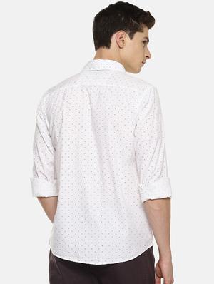 white polka dots casual shirt - 16216185 - Standard Image - 3