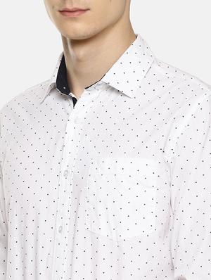 white polka dots casual shirt - 16216185 - Standard Image - 5