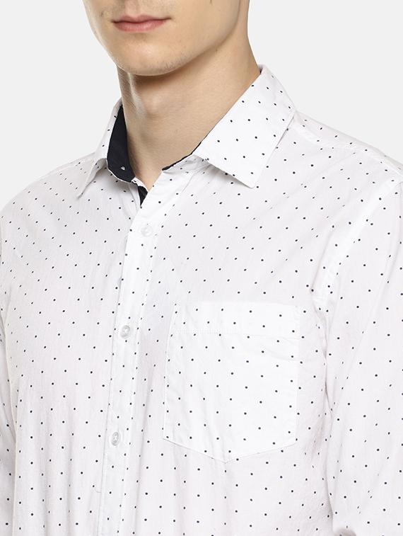 white polka dots casual shirt - 16216185 - Zoom Image - 5