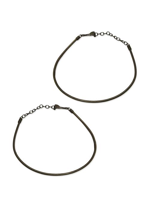 black metal anklets and payal - 16216280 - Standard Image - 1