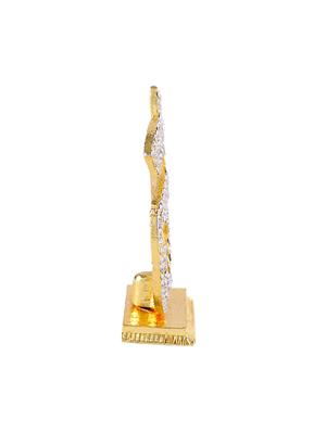 gold plated om symbol car dashboard god idol statue hindu figurine showpiece and home decor gift . - 16216303 - Standard Image - 3