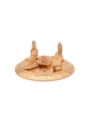 gold plated lord shiv parivar mata parnati shri ganesh and shri nandi statue - 16216306 - Standard Image - 3