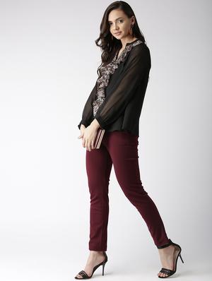 sheer sleeve ruffled top - 16216617 - Standard Image - 4