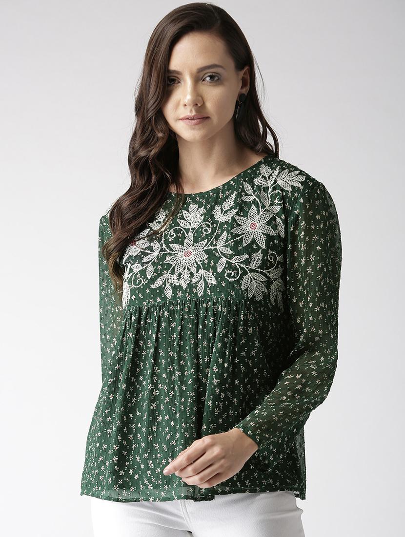 embroidered peplum top - 16216624 - Zoom Image - 1