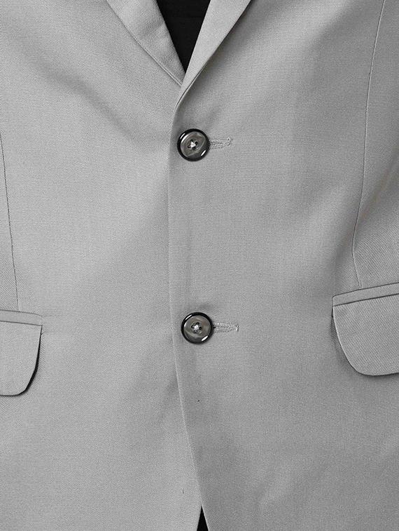 grey solid single breasted casual blazer - 16216831 - Zoom Image - 4
