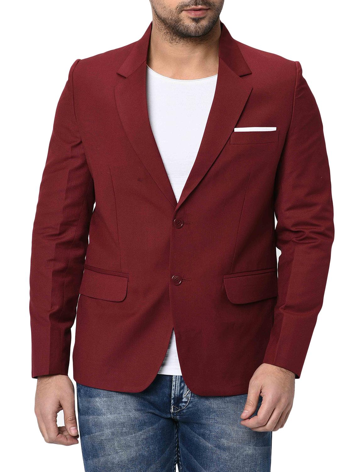 red solid single breasted casual blazer - 16216834 - Zoom Image - 1