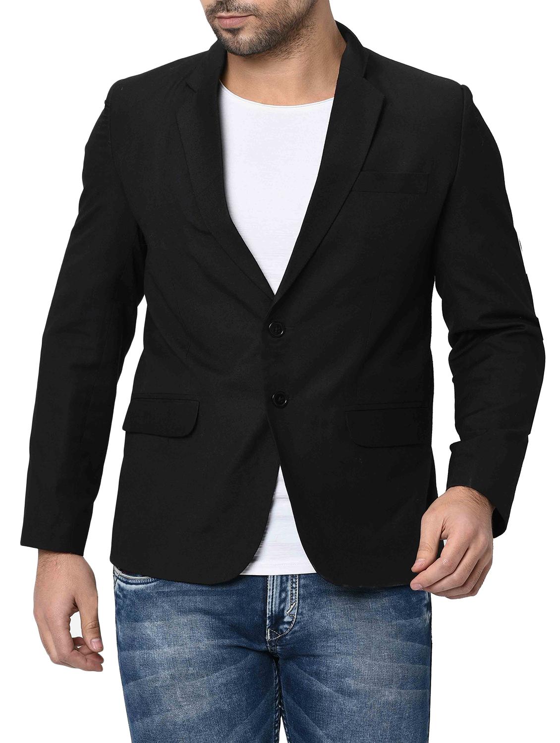 black solid single breasted casual blazer - 16216837 - Zoom Image - 1