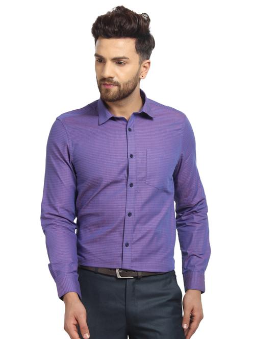 purple printed formal shirt - 16217445 - Standard Image - 1