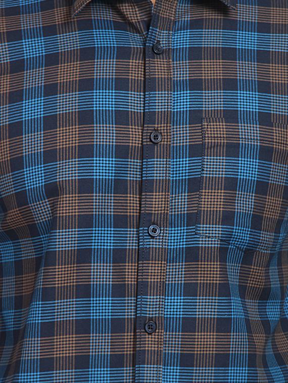 blue checkered casual shirt - 16217461 - Zoom Image - 5