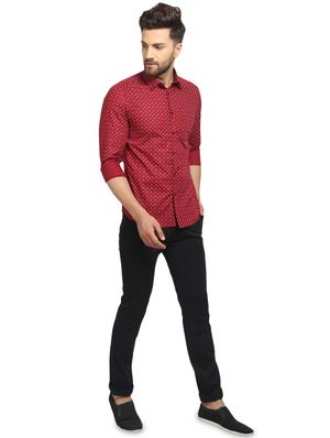 red printed casual shirt - 16217468 - Standard Image - 4