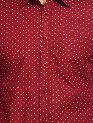 red printed casual shirt - 16217468 - Standard Image - 5