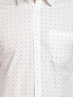 white printed casual shirt - 16217469 - Standard Image - 5
