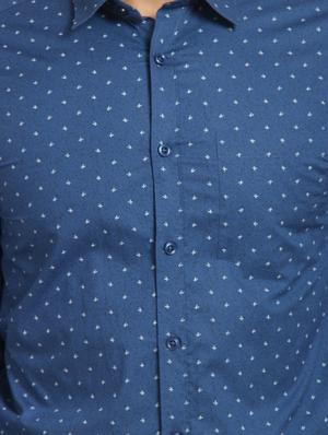 blue printed casual shirt - 16217470 - Standard Image - 5