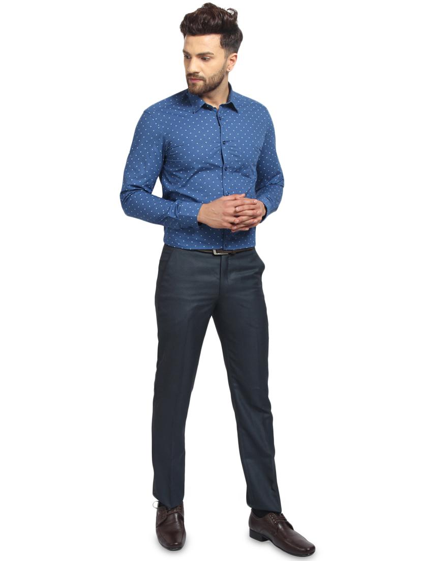 blue printed casual shirt - 16217470 - Zoom Image - 4