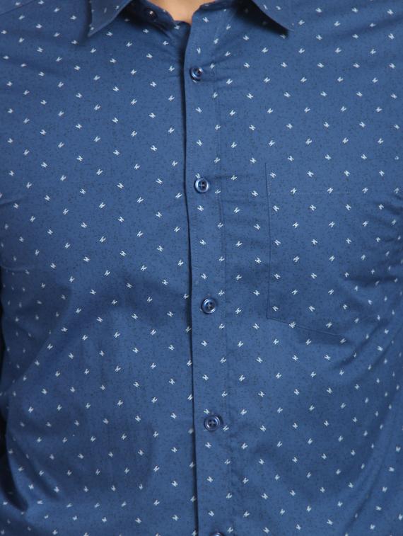 blue printed casual shirt - 16217470 - Zoom Image - 5