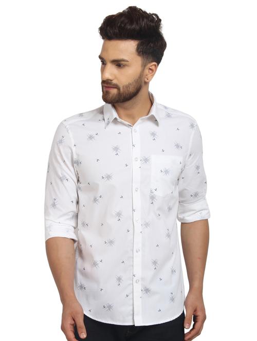 white printed casual shirt - 16217472 - Standard Image - 1