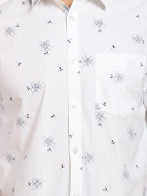 white printed casual shirt - 16217472 - Standard Image - 5