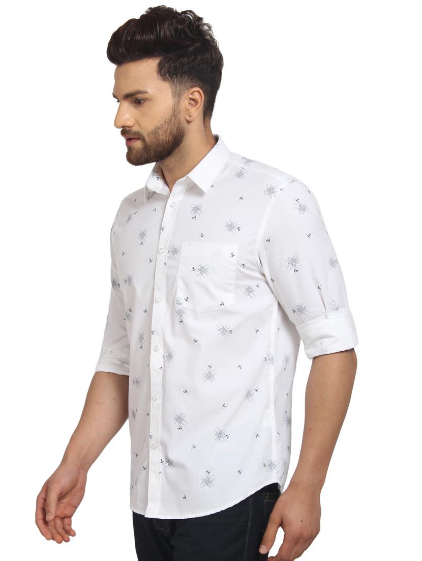 white printed casual shirt - 16217472 - Zoom Image - 2