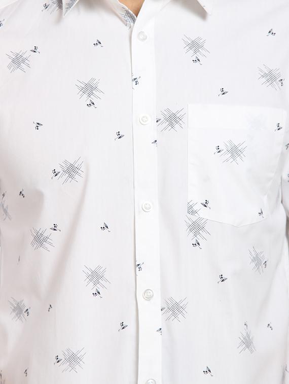 white printed casual shirt - 16217472 - Zoom Image - 5