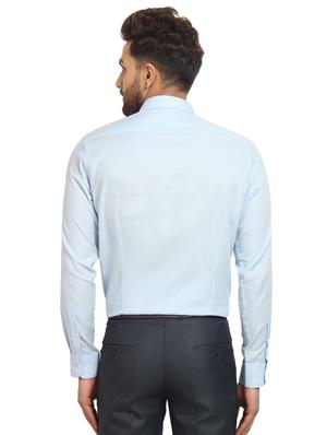 blue solid formal shirt - 16217499 - Standard Image - 3