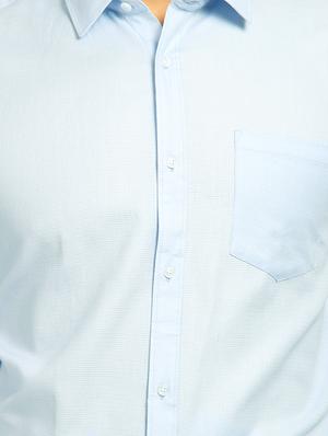 blue solid formal shirt - 16217499 - Standard Image - 5