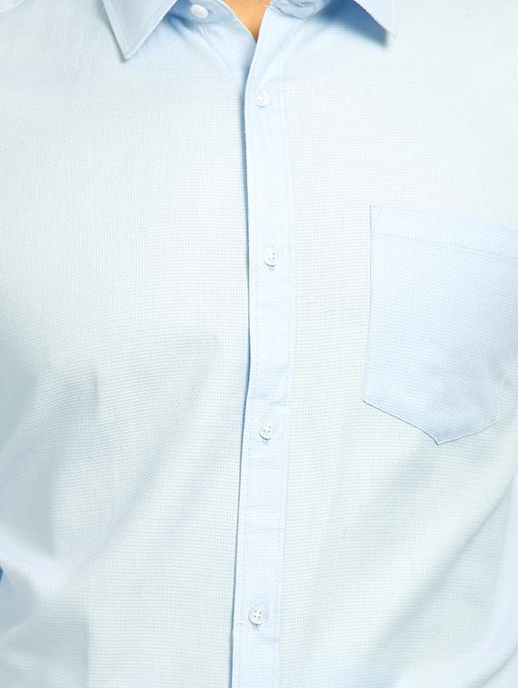 blue solid formal shirt - 16217499 - Zoom Image - 5