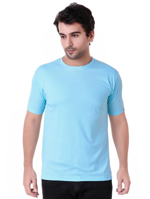blue solid t-shirt - 16217794 - Standard Image - 1