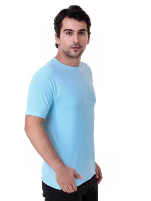blue solid t-shirt - 16217794 - Standard Image - 2