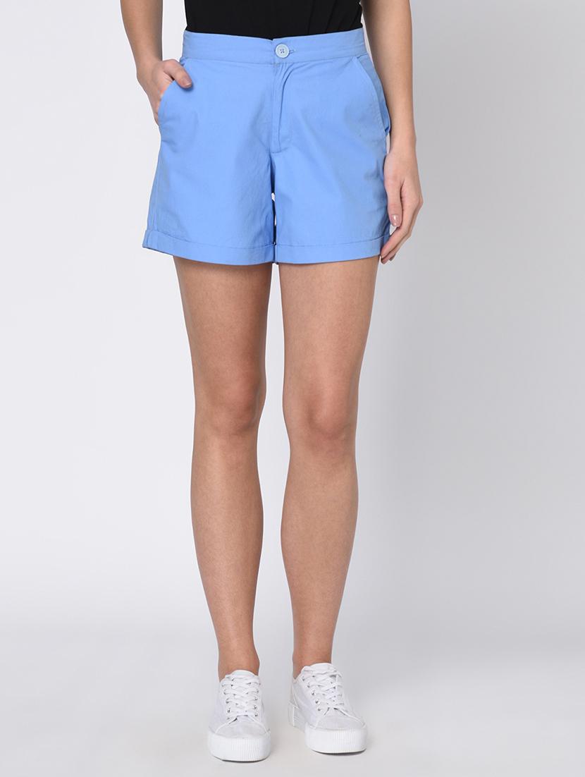 high rise solid shorts - 16217809 - Zoom Image - 1