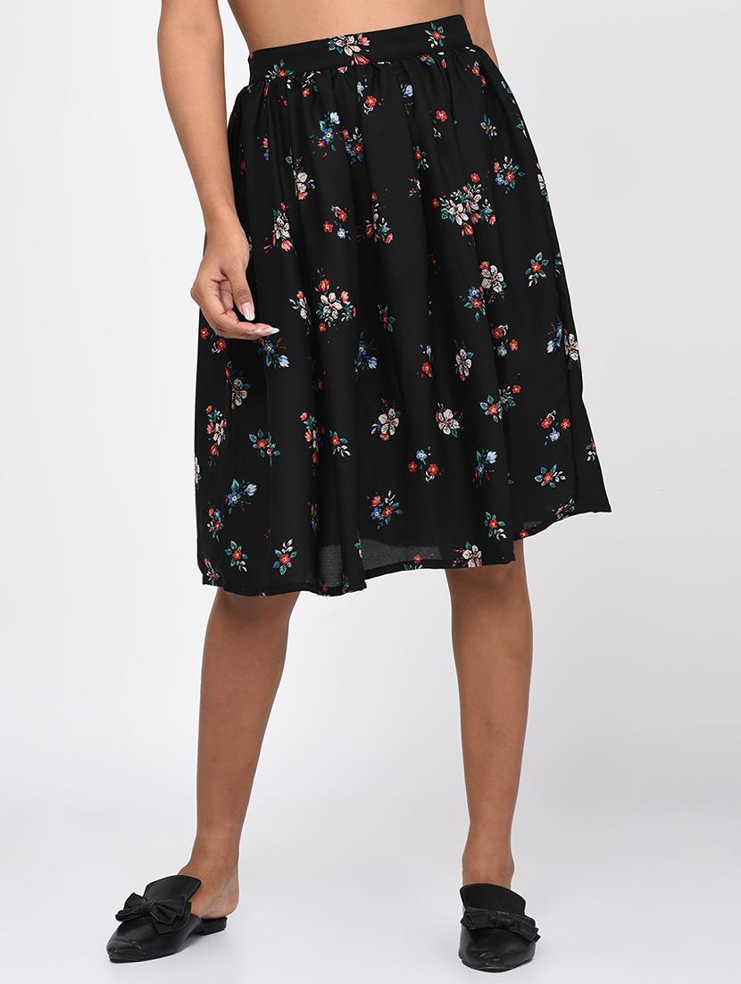 high rise floral flared skirt - 16217811 - Zoom Image - 1