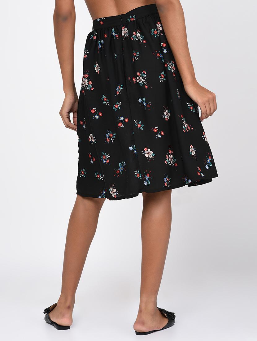 high rise floral flared skirt - 16217811 - Zoom Image - 3