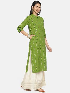 block print straight kurta - 16217829 - Standard Image - 2
