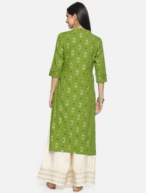 block print straight kurta - 16217829 - Standard Image - 3