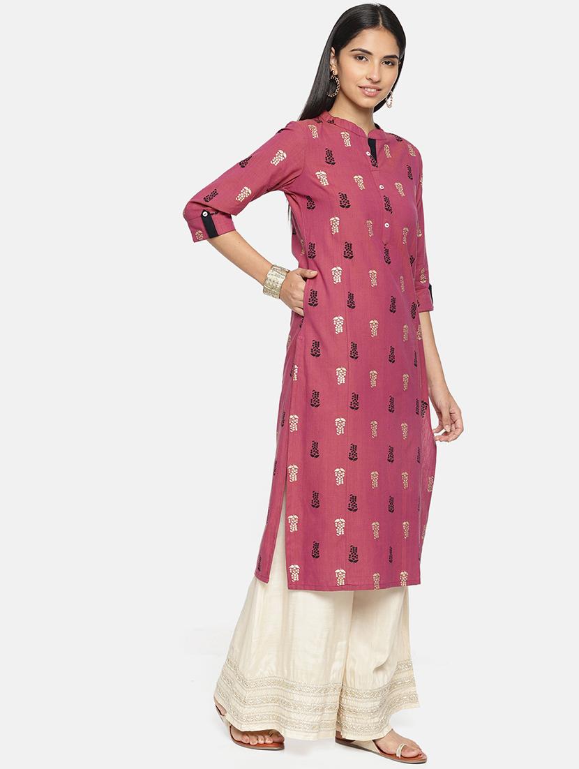 block print straight kurta - 16217831 - Zoom Image - 2