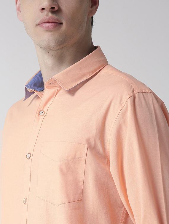 orange solid casual shirt - 16217976 - Zoom Image - 5