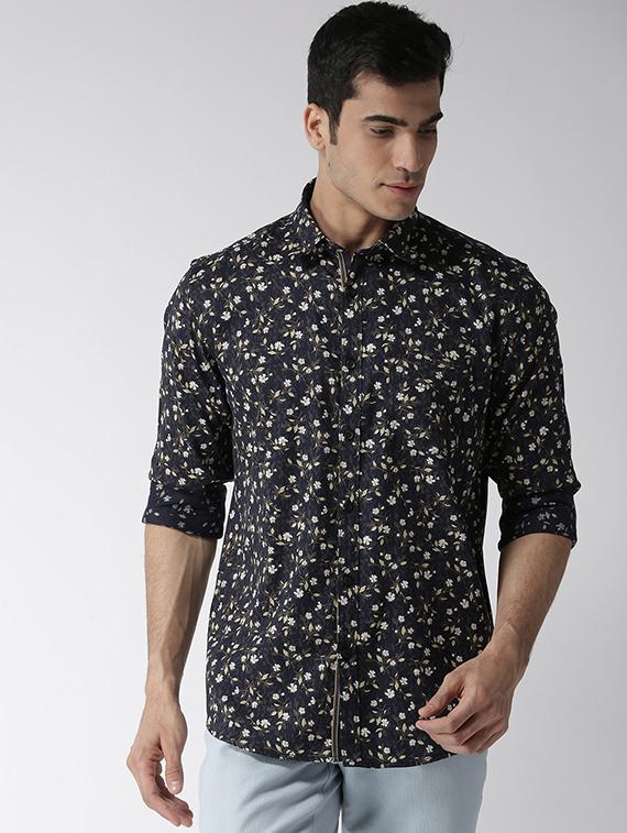 black floral printed casual shirt - 16217983 - Zoom Image - 1